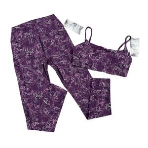 Stori - Wonder Light Support Bra & Perseverance Tights in Floral Trip Mulberry